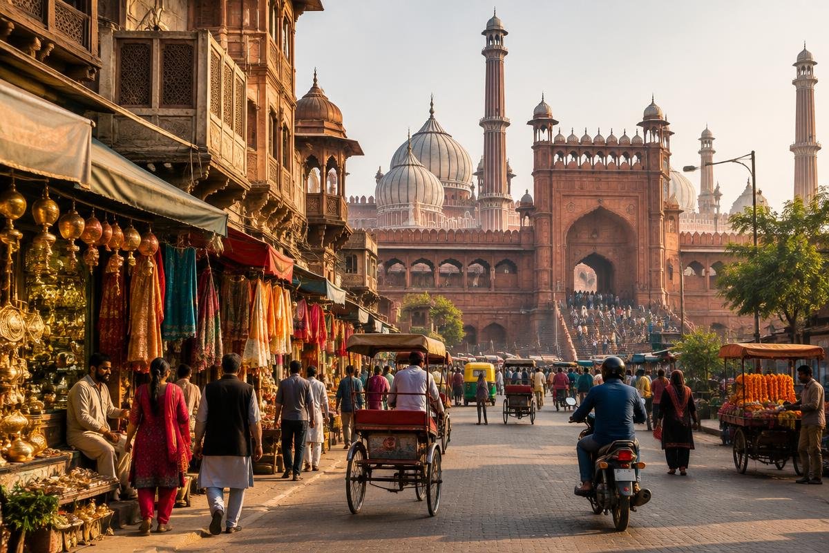 Une rue historique du vieux Delhi
